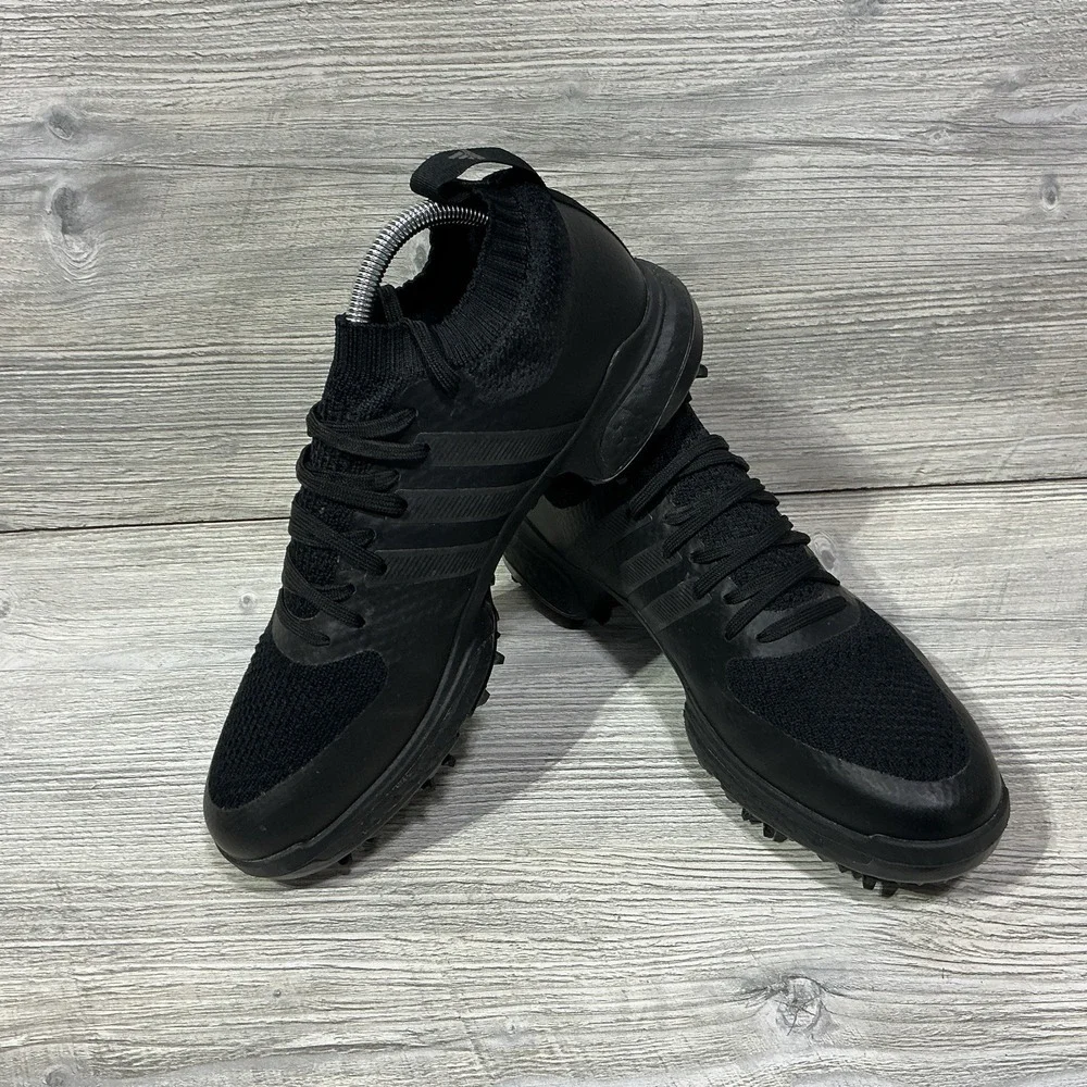 Adidas Boost Golf Shoes Men's Size 9 Black Spiked Tour360 Knit AC8526 Spikes